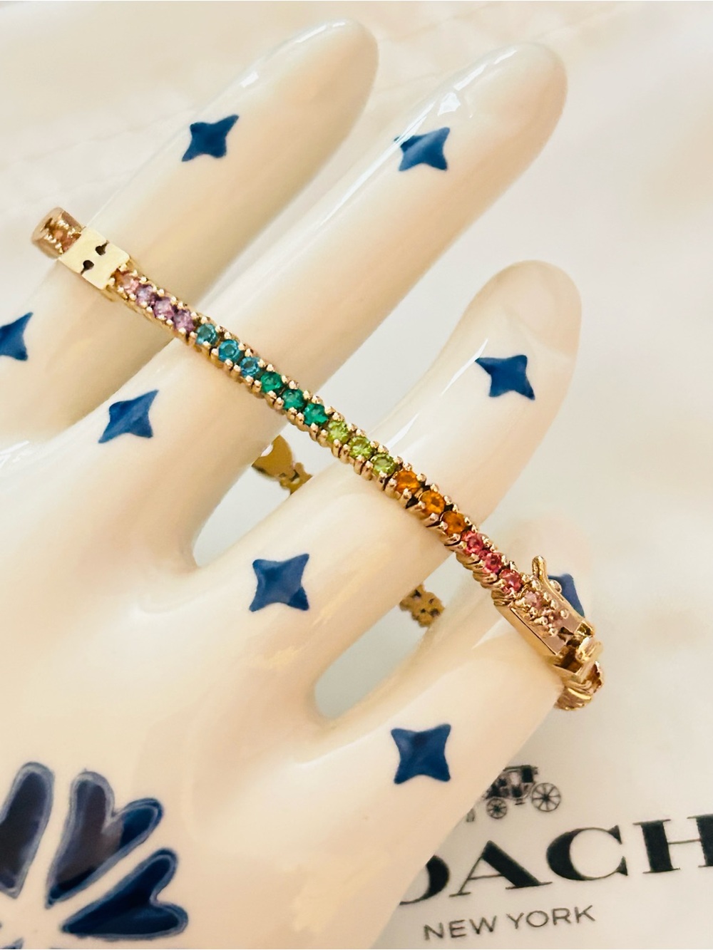 NWOT Coach Rainbow Tennis Bracelet - Picture 3 of 15